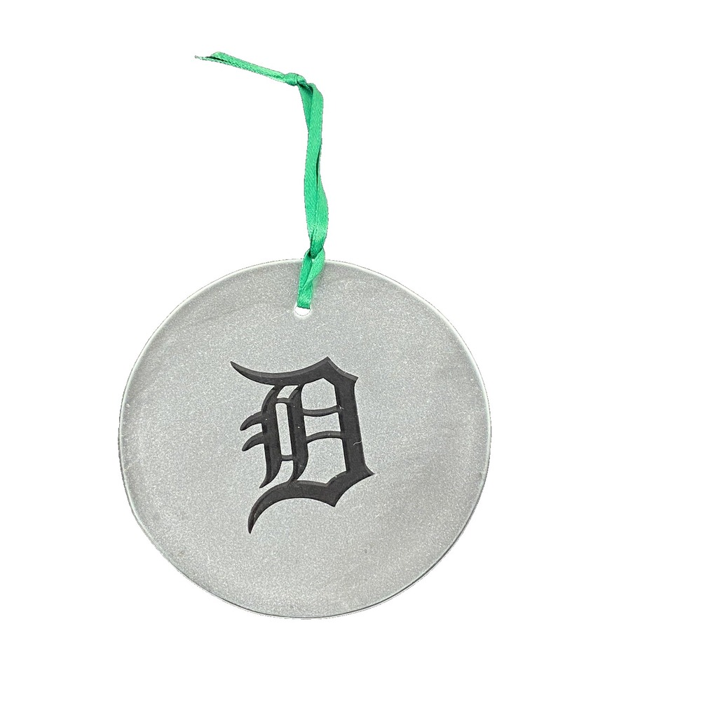glass christmas tree ornament DETROIT D